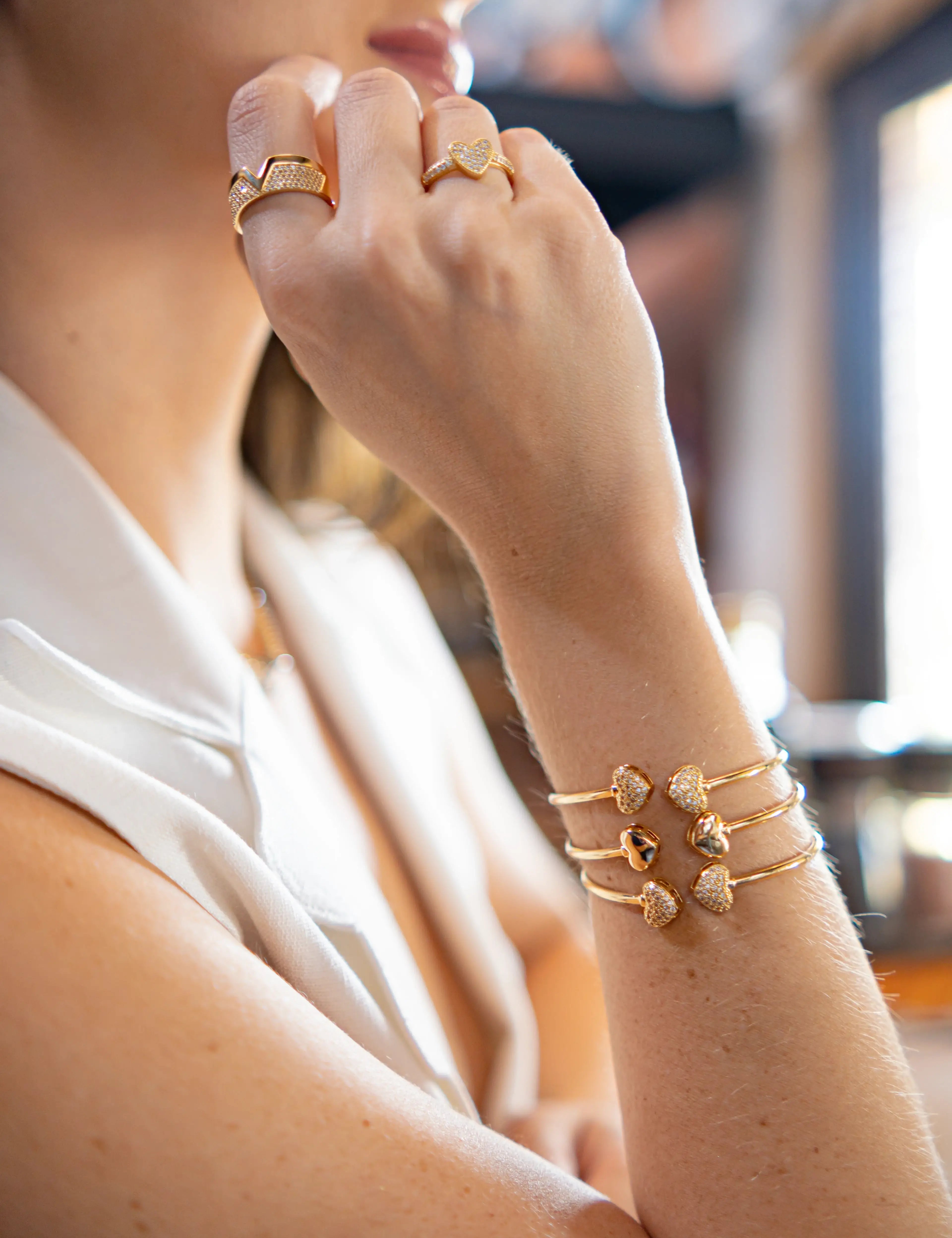 Lançamento Pulseiras Minimalista Brilhante, Banhada a Ouro