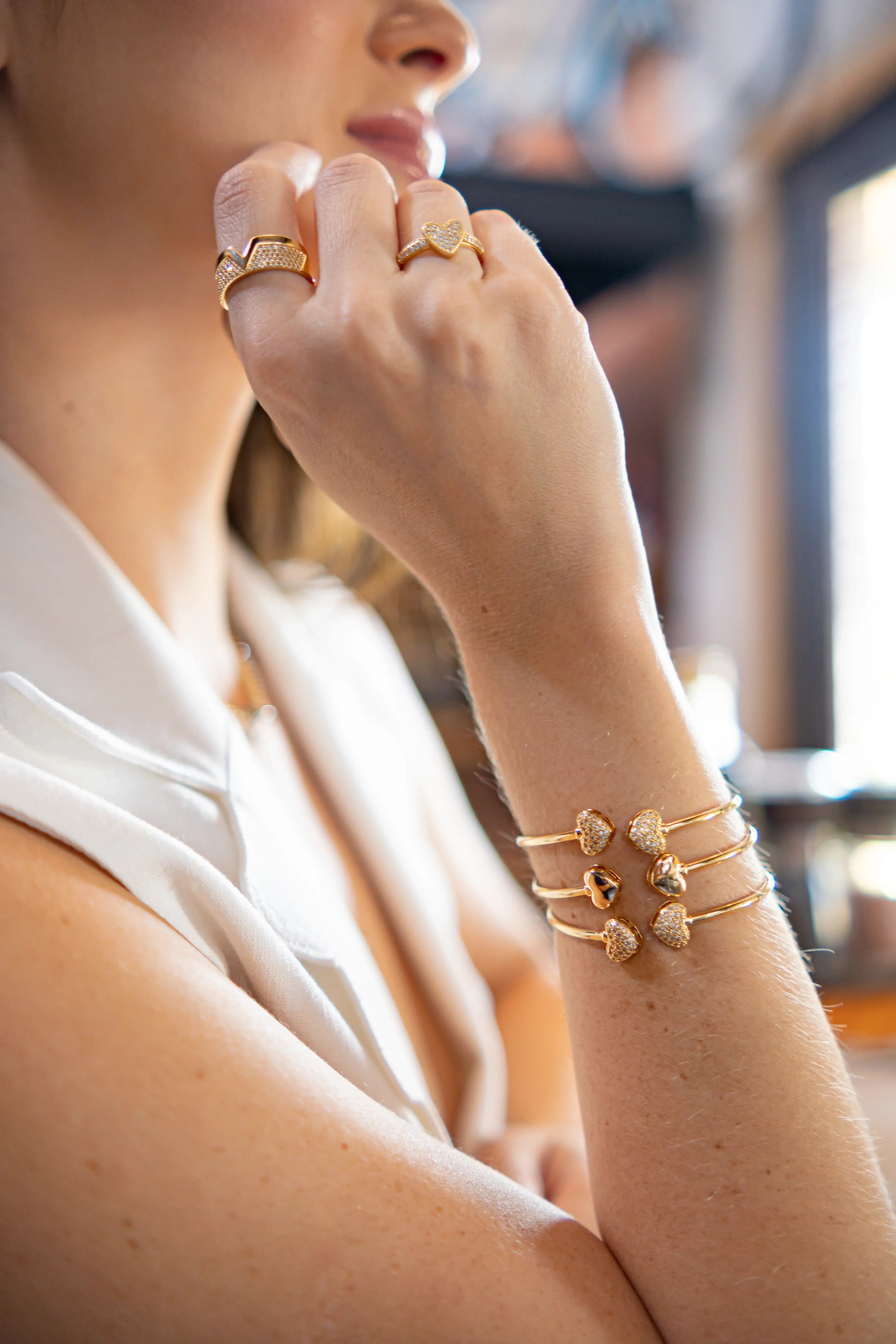 Lançamento Pulseiras Minimalista Brilhante, Banhada a Ouro