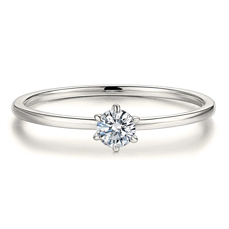 Anel Solitário de Moissanite Banhado a Ouro 18k