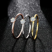 Anel Solitário de Moissanite Banhado a Ouro 18k