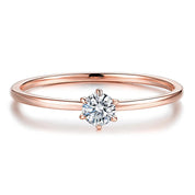 Anel Solitário de Moissanite Banhado a Ouro 18k