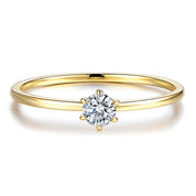Anel Solitário de Moissanite Banhado a Ouro 18k