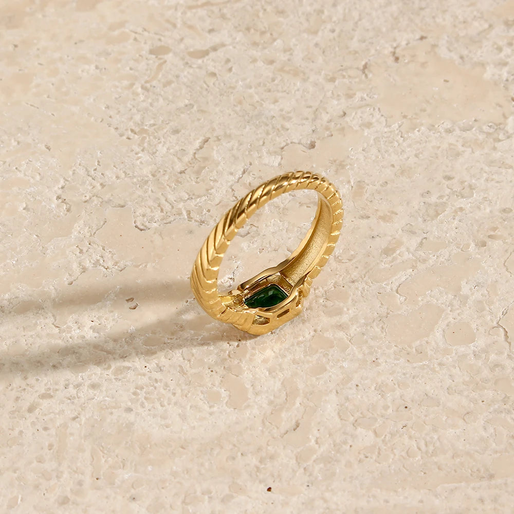 Anel Fino Zircônia Banhado a Ouro