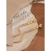 Brincos Longos com Corrente Banhado Ouro 18k