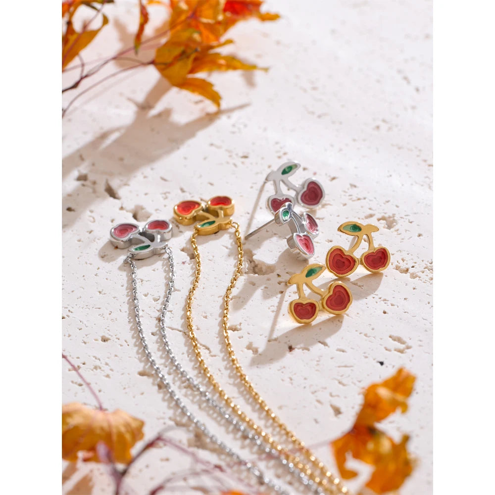 Conjunto de Colar e Brincos Pingente Banhado a Ouro 18k
