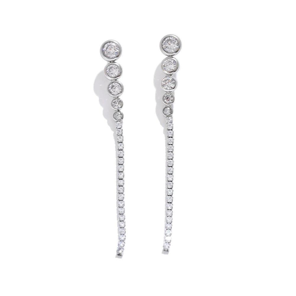 Brincos Longos com Corrente Banhado Ouro 18k
