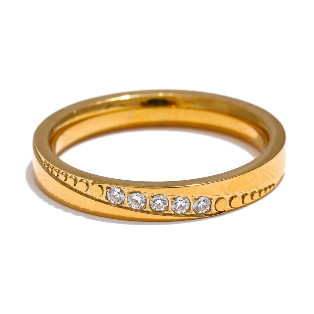 Anel Fino com Zircônia Banhado a Ouro 18k
