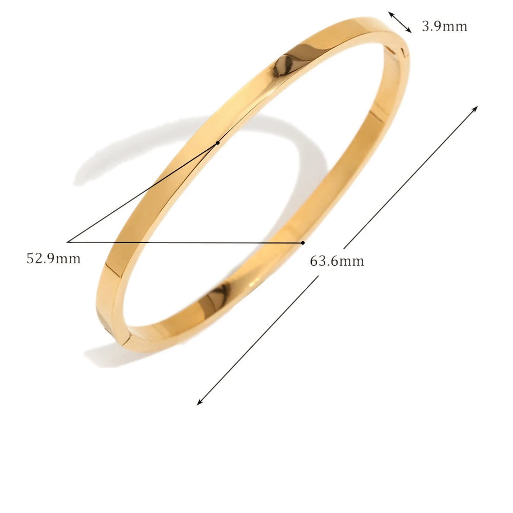 Pulseira Minimalista Brilhante, Banhada a Ouro