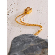 Colar com Pingente de Zircônia Champanhe a Ouro