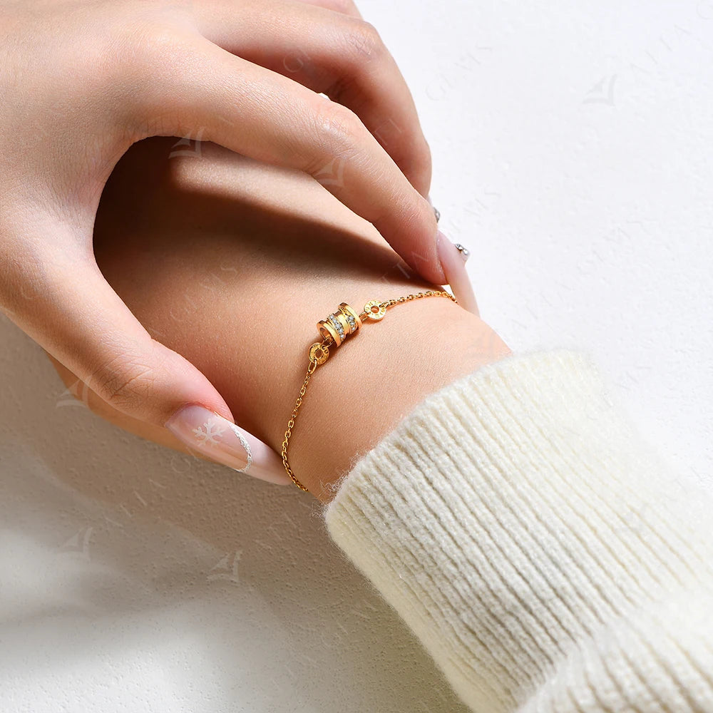 Pulseira de Moissanite Banhada a Ouro 18k