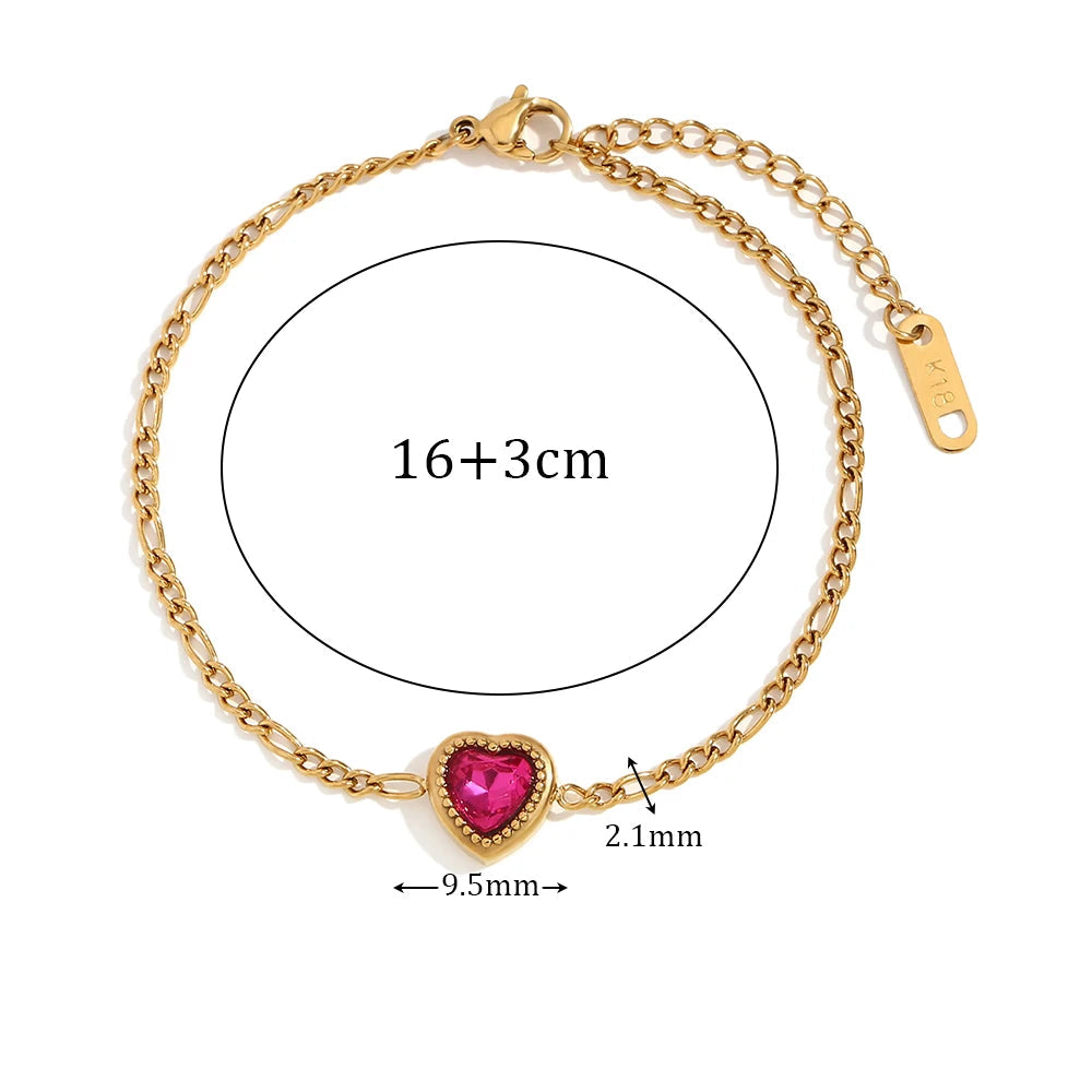 Pulseira de Rubi Romântica Banhado a Ouro