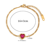 Pulseira de Rubi Romântica Banhado a Ouro