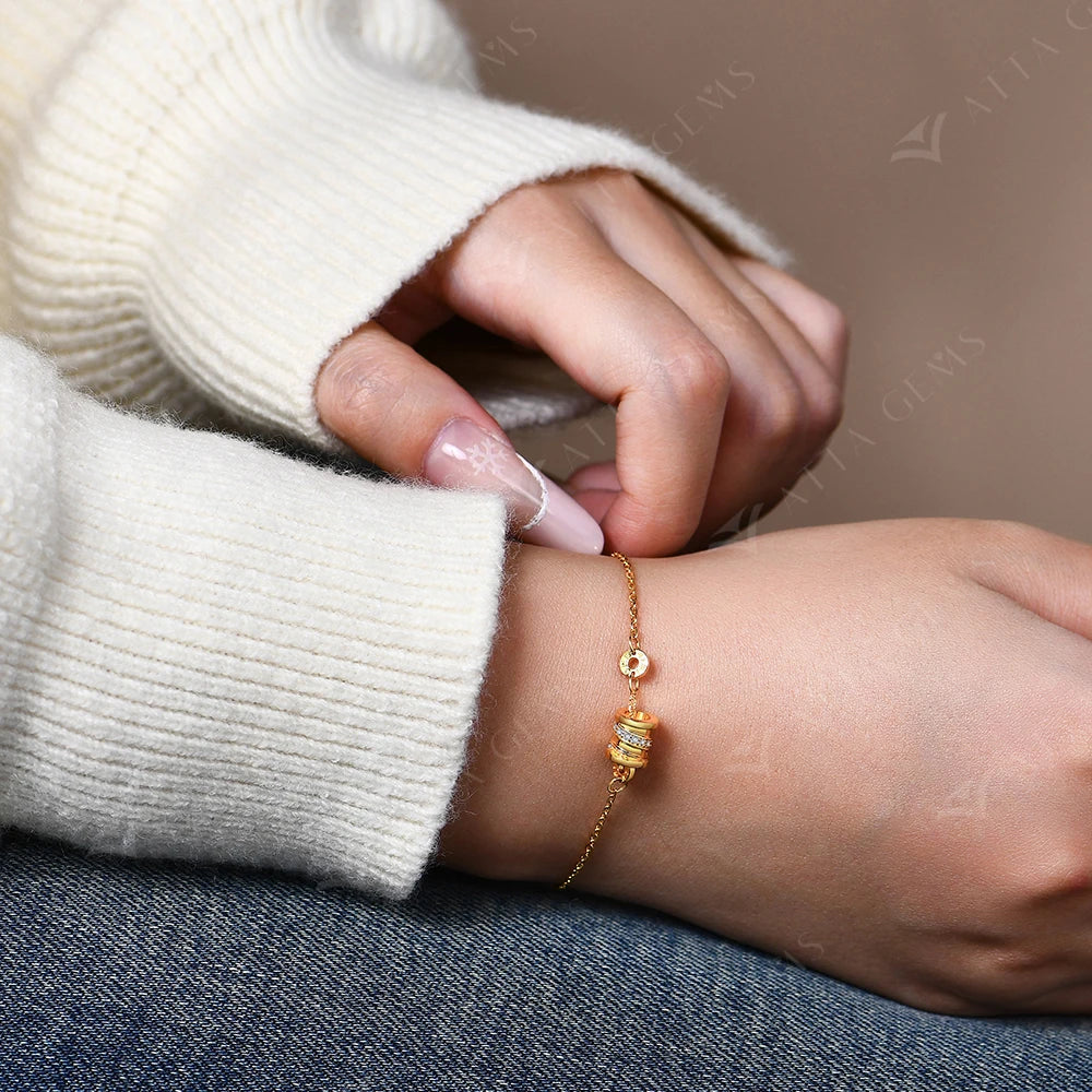 Pulseira de Moissanite Banhada a Ouro 18k