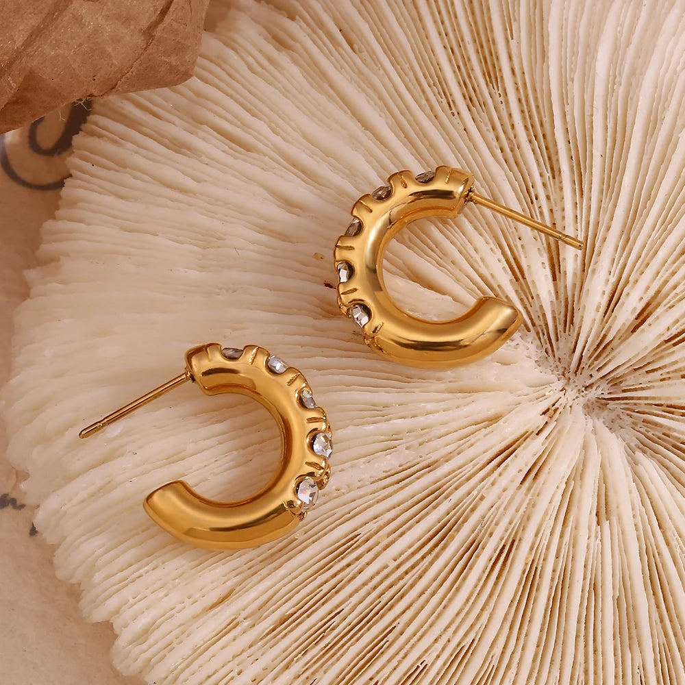 Brinco de Angola Zirconias Banhado a Ouro