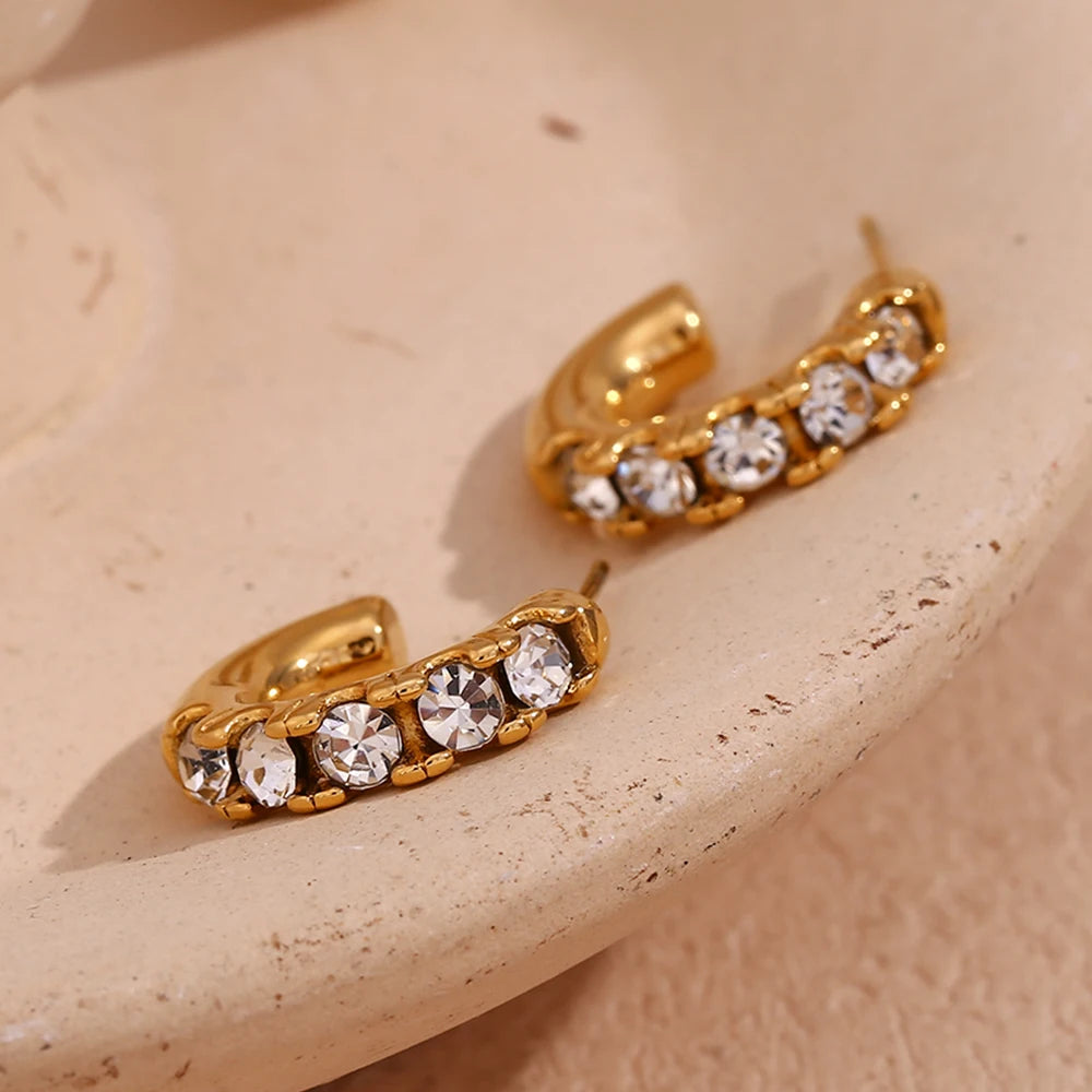 Brinco de Angola Zirconias Banhado a Ouro