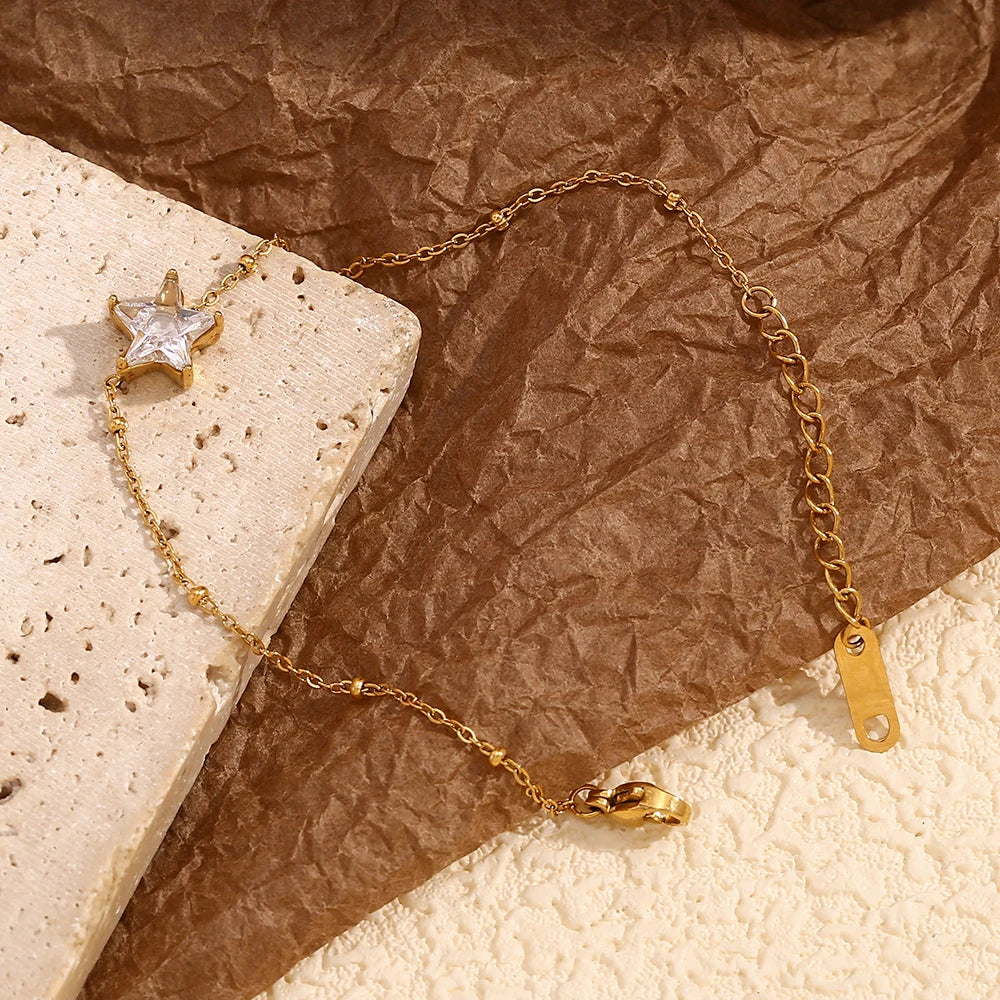 Pulseira de Charme Delicada Banhado a Ouro
