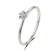 Anel Solitário de Moissanite Banhado a Ouro 18k