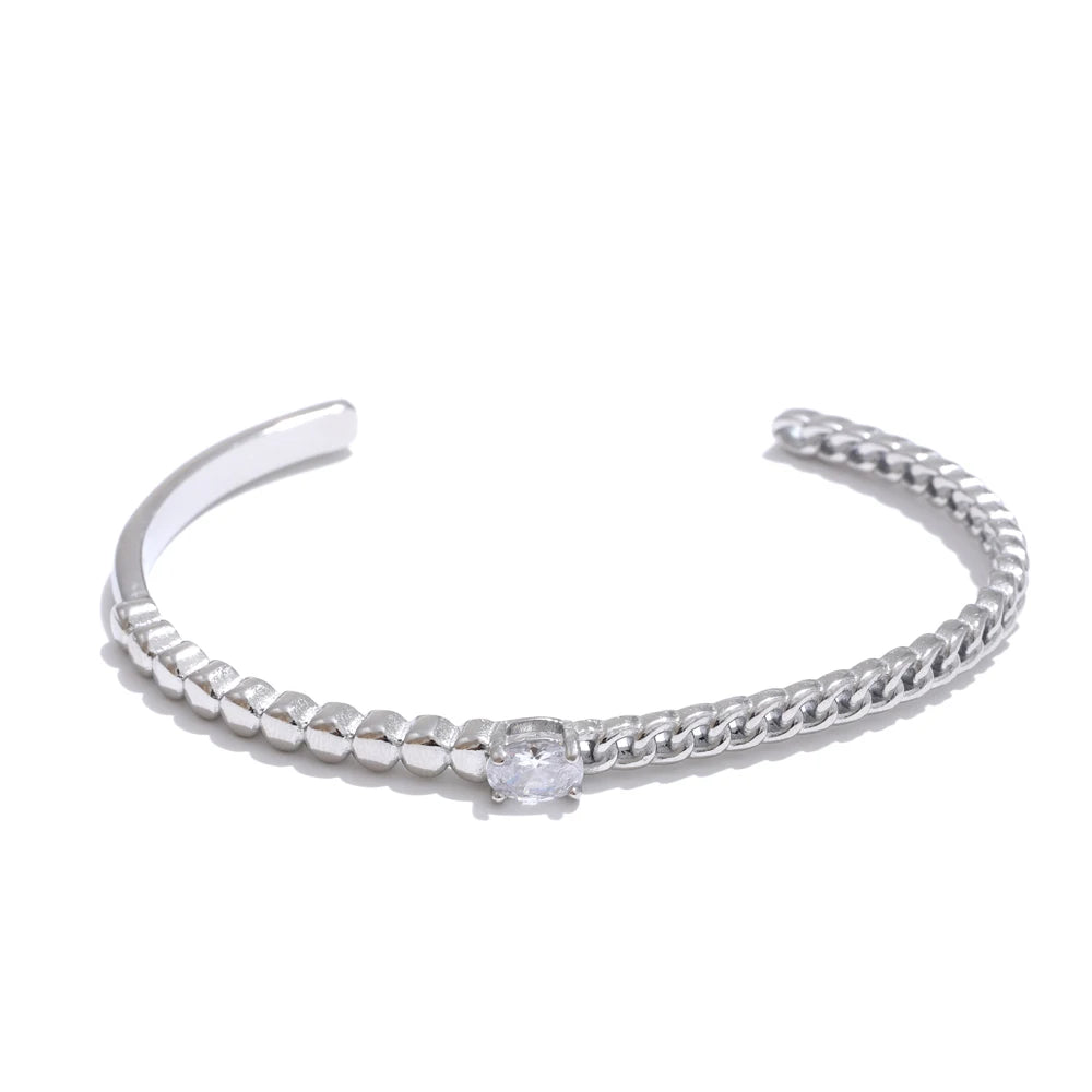 Pulseira de Luxo e Zircônia Banhada a Ouro