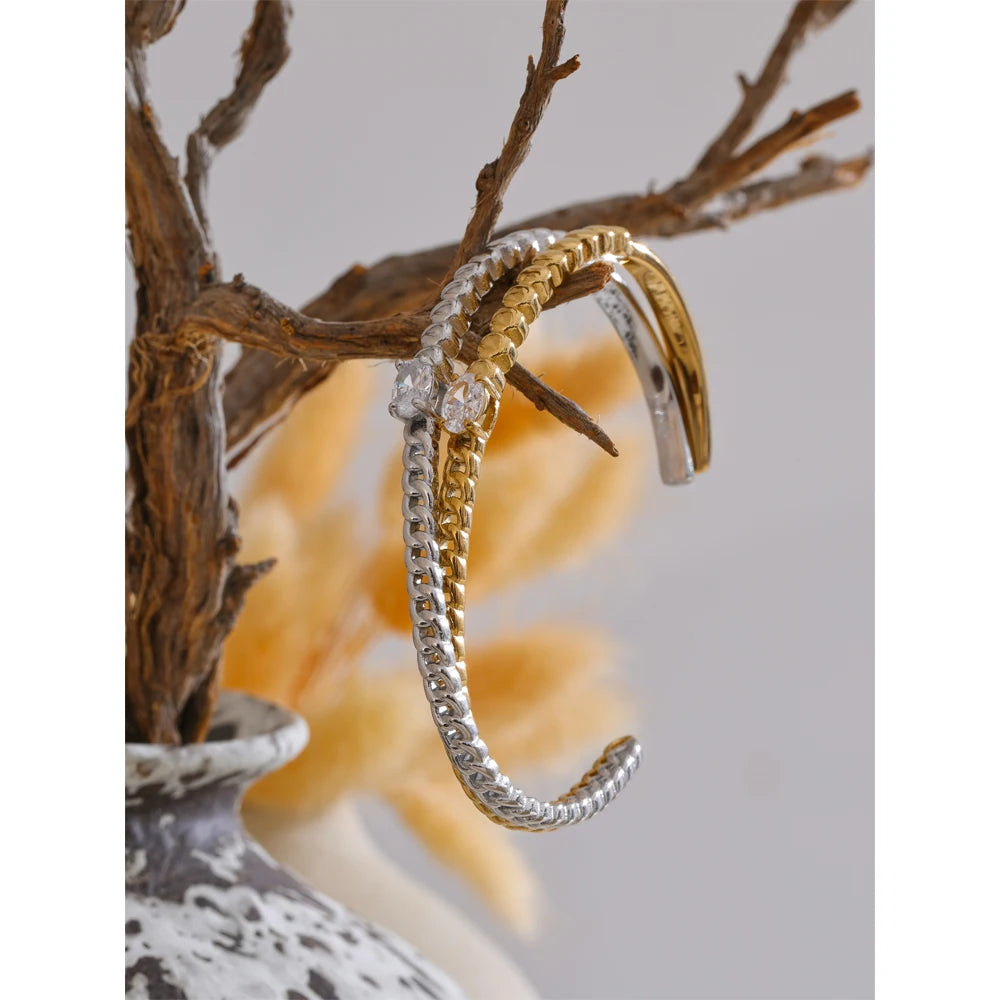 Pulseira de Luxo e Zircônia Banhada a Ouro