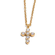 Colar com Pingente de Cruz Banhado a Ouro e Prata