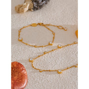 Conjunto de Colar e Pulseiras de Luxo Banhado a Ouro