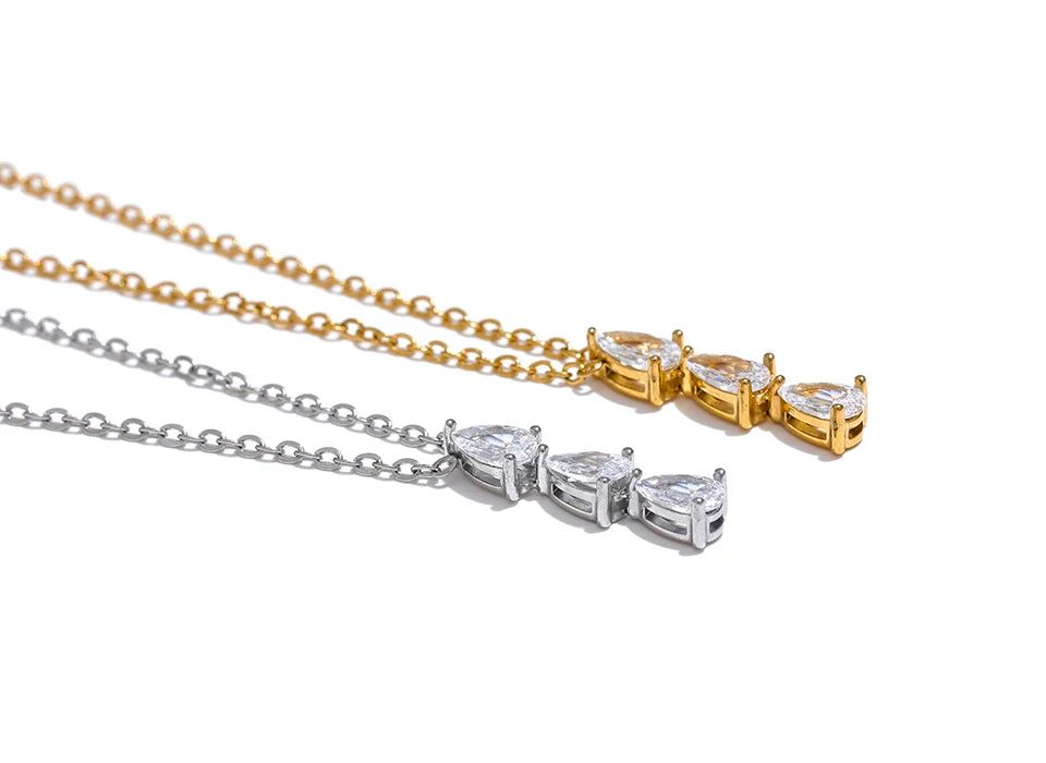 Colar com Pingente de Zircônia Banhado a Ouro 18k