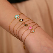Pulseira de Charme Delicada Banhado a Ouro