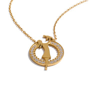 Colar Mãe e Filho Pingente Banhado a Ouro