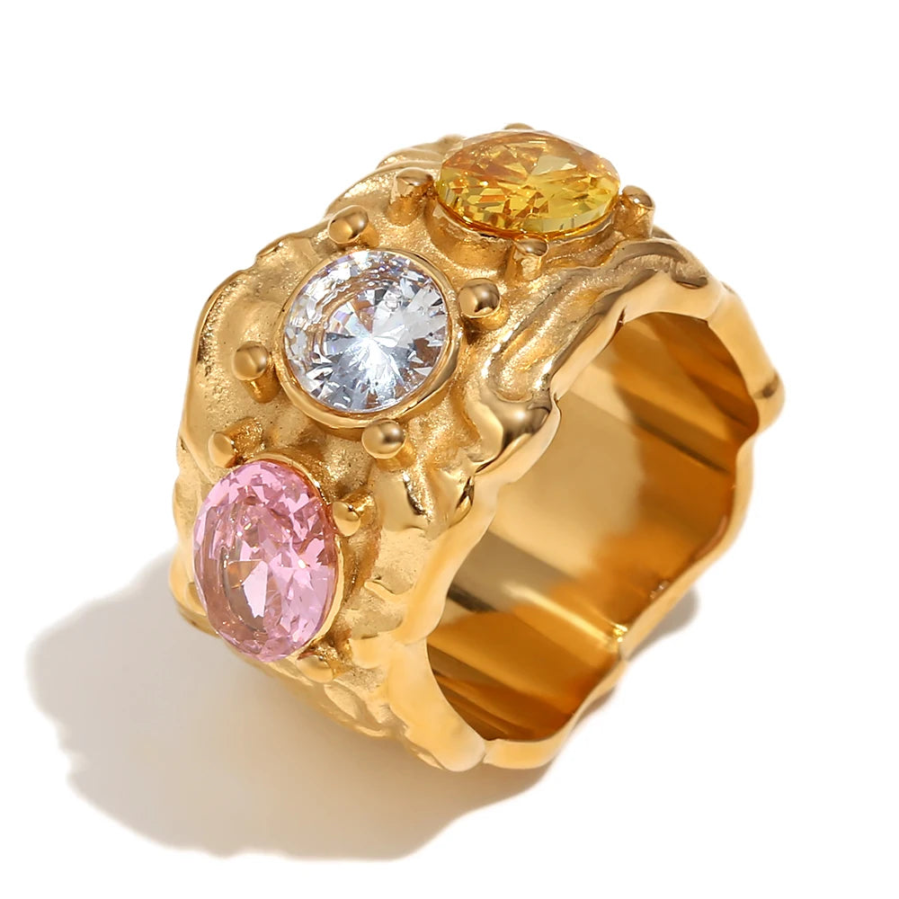Conjuntos de Anéis Com pulseira Banhado a Ouro 18k