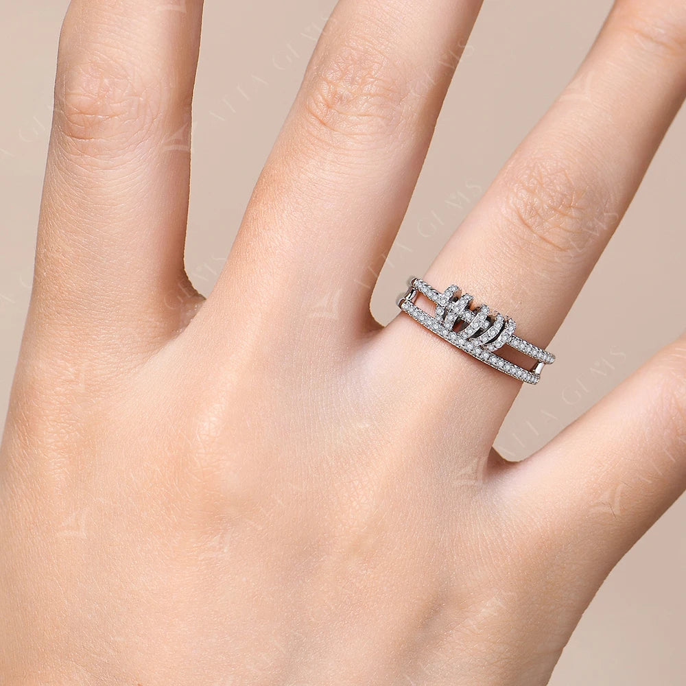 Anel de Moissanite Circular Banhada a Ouro 18k