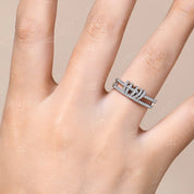 Anel de Moissanite Circular Banhada a Ouro 18k