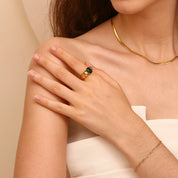 Anel Esfera Banhado a Ouro