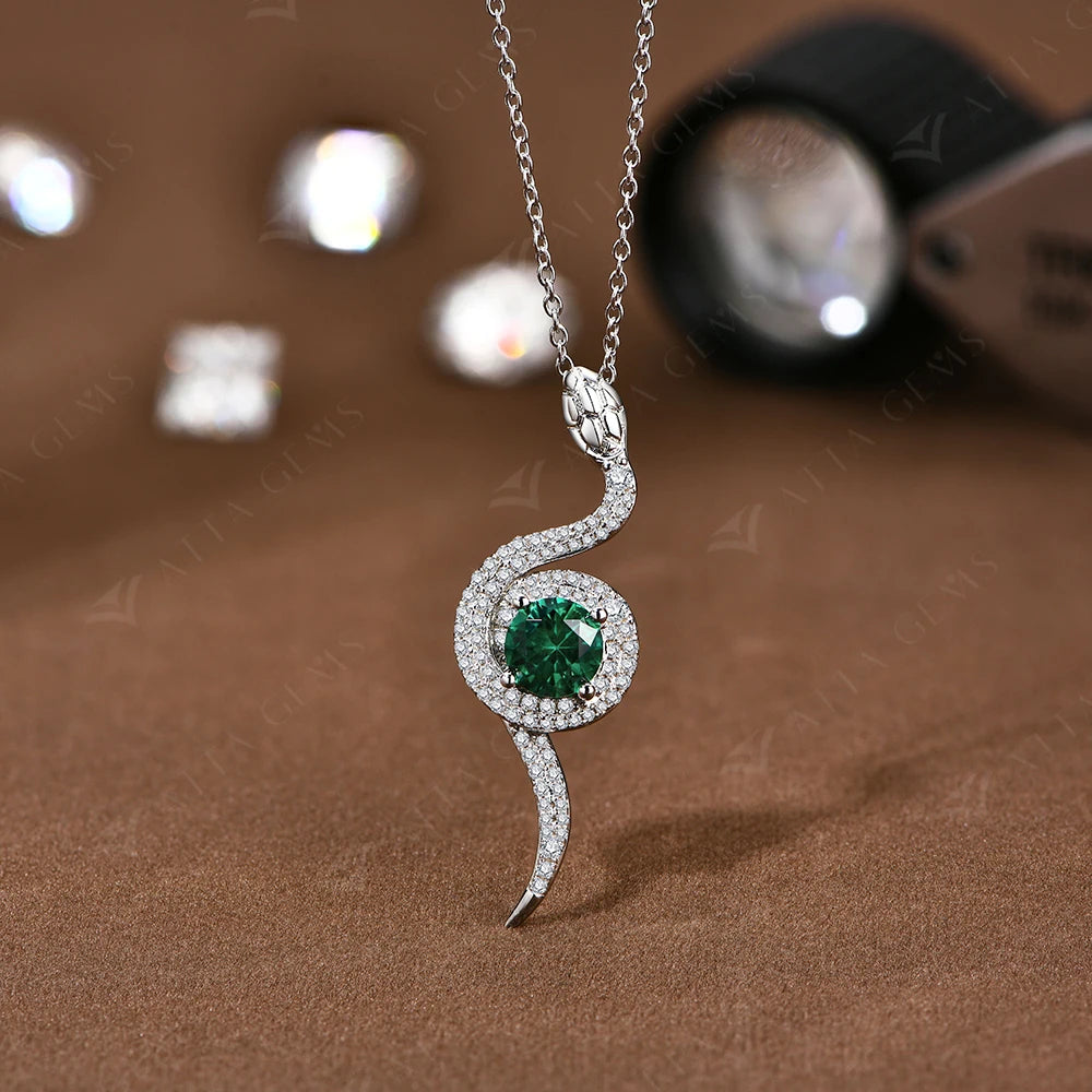 Colar de Moissanite Com Pingente Banhada a Ouro Branco 18K