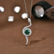 Colar de Moissanite Com Pingente Banhada a Ouro Branco 18K