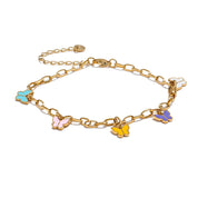 Tornozeleira com Pingente de Borboleta Banhado a Ouro 18k