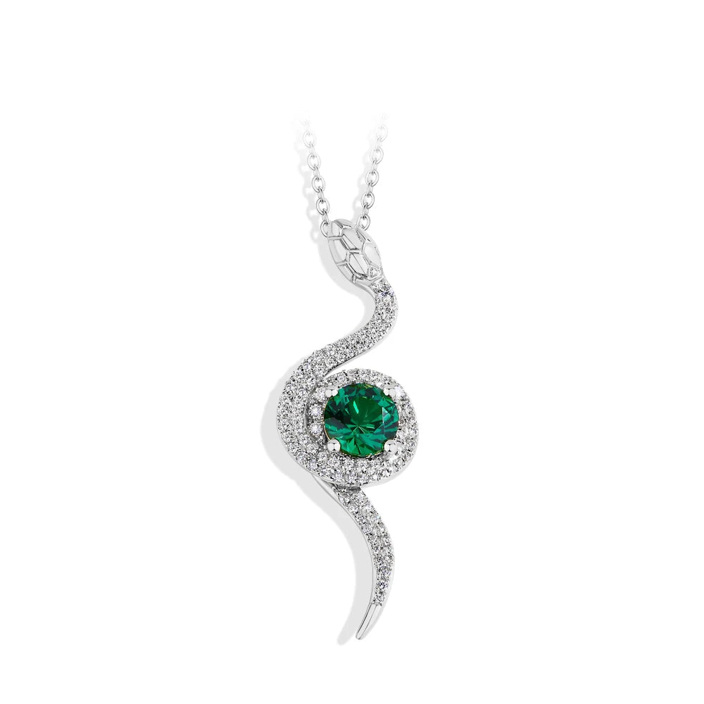 Colar de Moissanite Com Pingente Banhada a Ouro Branco 18K