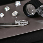 Anel de Moissanite Circular Banhada a Ouro 18k