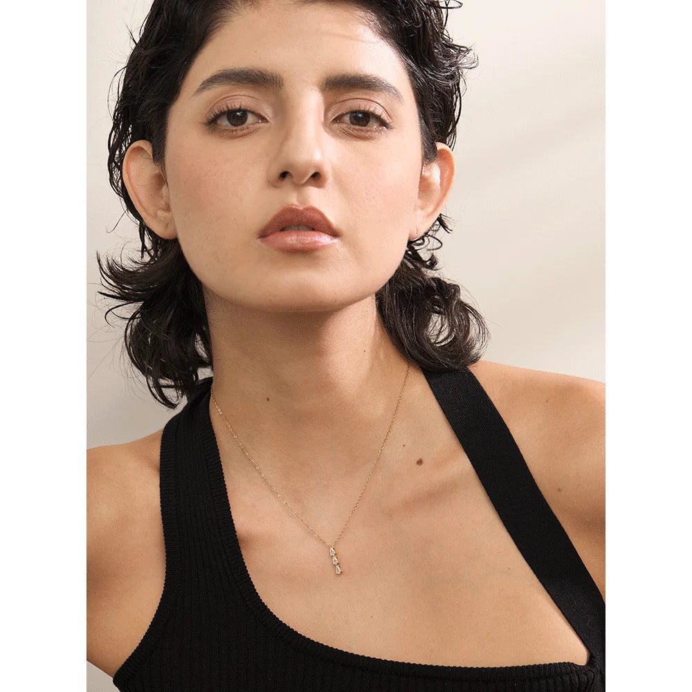 Colar com Pingente de Zircônia Banhado a Ouro 18k