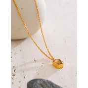 Colar com Pingente de Zircônia Champanhe a Ouro