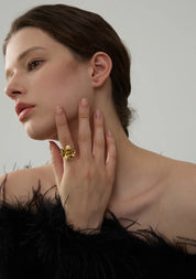 Anel de Flor Banhado a Ouro 18k