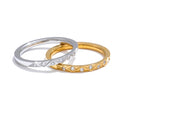 Anel Fino com Zircônia Banhada a Ouro 18k