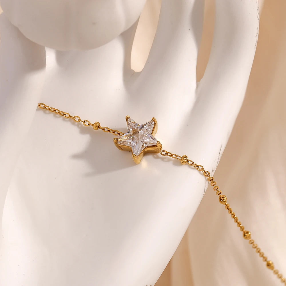 Pulseira de Charme Delicada Banhado a Ouro
