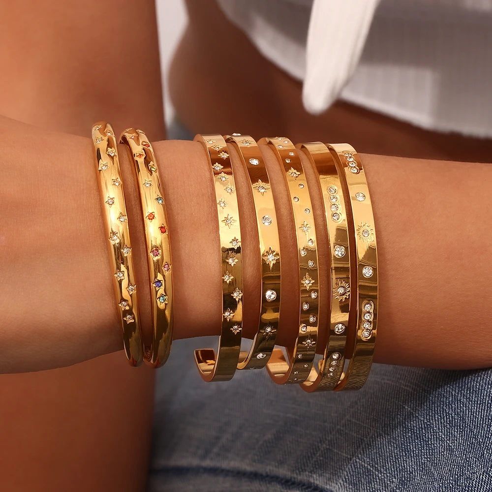 Pulseira Zircônia Banhado a Ouro