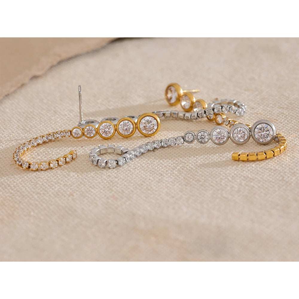 Brincos Longos com Corrente Banhado Ouro 18k