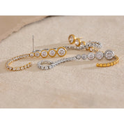 Brincos Longos com Corrente Banhado Ouro 18k