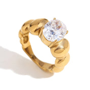 Anel Esfera Banhado a Ouro