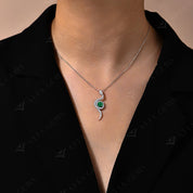Colar de Moissanite Com Pingente Banhada a Ouro Branco 18K