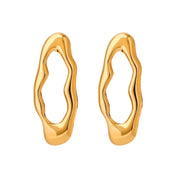 Brinco Forma de Lava Banhado a Ouro 18k