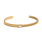 Pulseira de Luxo e Zircônia Banhada a Ouro