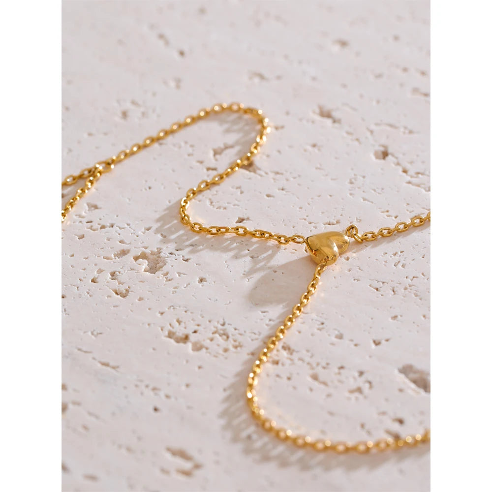 Pulseira de Coração com Corrente e Anel